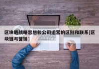 区块链战略思想和公司运营的区别和联系[区块链与营销]